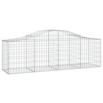 Berkfield Home Decorative Arched Gabion Baskets 2 pcs 200x50x60/80 cm Galvanised Iron in Silver