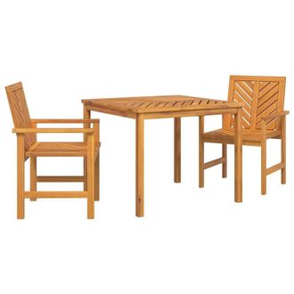 Berkfield Home 3 Piece Garden Dining Set Solid Wood Acacia in Brown