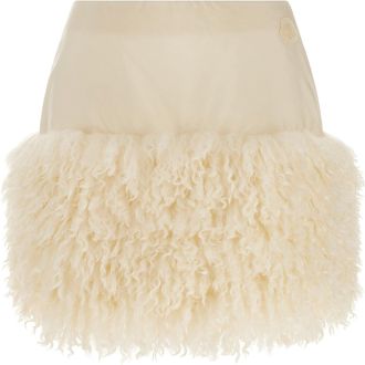 Moncler Teddy Insert Skirt Gonne Bianco-Donna