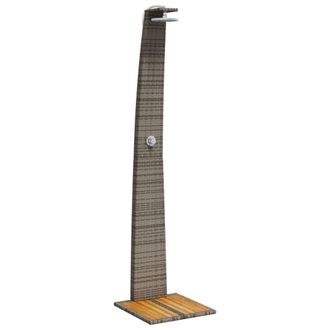 vidaXL Vidaxl - Ducha De Exterior Rat&aacute;n Pe Y Madera Acacia Gris 55x60x224 Cm