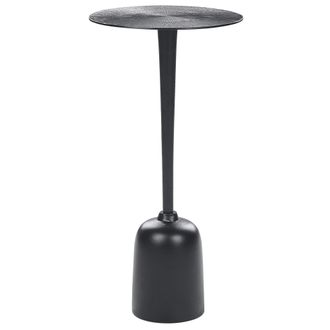 Beliani Beliani - Mesa Auxiliar De Metal Negro 30 Cm Forma Geom&eacute;trica Tallado Moderno Selwyn
