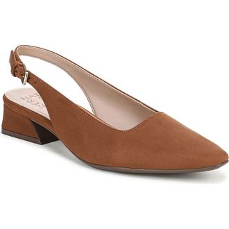 Naturalizer Ginger Slingback Pump - Wide Width Available in Dark Chestnut Brown Microfiber at Nordstrom Rack, Size 7.5