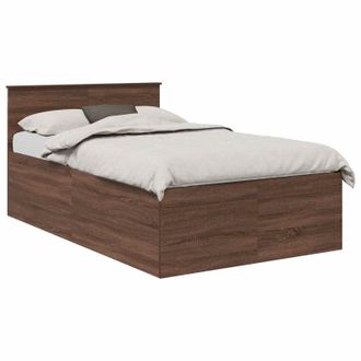 vidaXL Estructura De Cama Con Cabecera Roble Marr&oacute;n 120 X 190 Cm Vidaxl