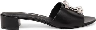 Ferragamo Black Henri Sandals, Size 5 C