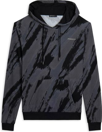 Freddy Felpa stampata all-over con cappuccio e marsupio