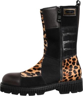 Dolce & Gabbana Short Boots - Dames - Hoge Laarzen - Veelkleurig - 44 EU - Leer - Schoenen