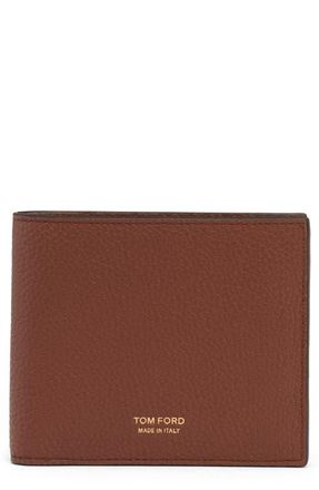 Tom Ford T-Line Soft Grain Leather Bifold Wallet in 1B108 Midbrown at Nordstrom