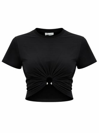 Paco Rabanne Cropped Slim Fit Ruched T-Shirt