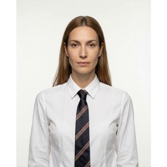 Brunello Cucinelli Womens100% Navy Silk Patterned Neck Tie