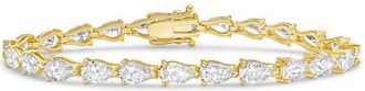 Diana M. Jewels 14kt Yellow Gold 10cts Lab Grown Pear Diamond East-West Tennis Bracelet
