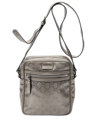 Gucci Metallic Rose Guccissima Imprint Coated Canvas Zip Crossbody (Authentic Pre-Loved)