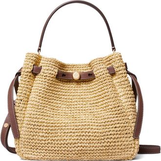 Tory Burch Romy Straw Bucket Bag in Natural at Nordstrom