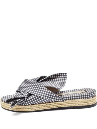 N&deg;21 knotted-upper gingham sandals - Black