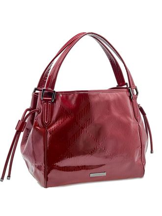 Burberry 2024 patent leather embossed tote bag - Red