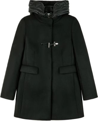 Fay Tailored Short High Padded Collar Toggle Coat