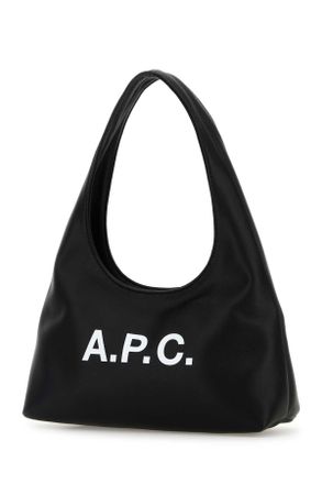 A.P.C. Womens Black Synthetic Leather Small Ninon Shoulder Bag Polyurethane Borse A Mano