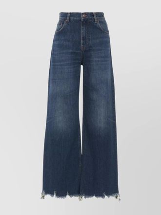 Chlo&eacute; denim cropped wide-leg jeans