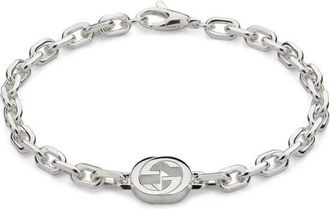 Gucci Interlocking G Sterling Silver Chain Bracelet - YBA796351001