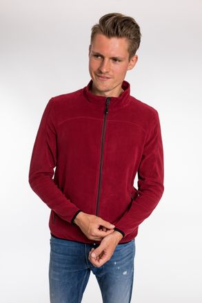 Deproc Fleecejacke DEPROC ACTIVE KIRKVALE MEN, Herren, Gr. S, rot (weinrot), 100% Polyester, bequem, gerader Abschluss mit Gummizug, Jacken Fleecejacke, weic