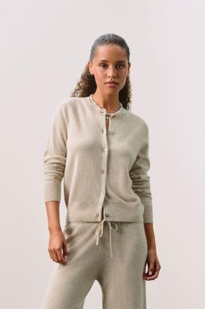 Naked Cashmere Long Sleeve Button Front Cardigan in Flax at Nordstrom, Size X-Small