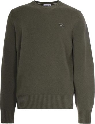 Lacoste Wollen Trui Groen Khaki - Heren - Ronde hals truien - Groen - 2XL - Wol - Truien & Vesten