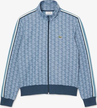 Lacoste Mens Paris Zip-Up Jacquard Track Jacket in Blue - Size X-Small
