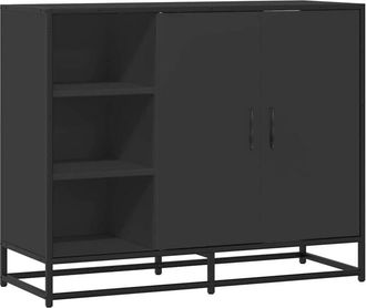 vidaXL Credenza Nera 92x35x76 cm in Legno Multistrato - Vidaxl