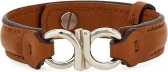 Ferragamo Gancini verstelbare leren armband - Bruin