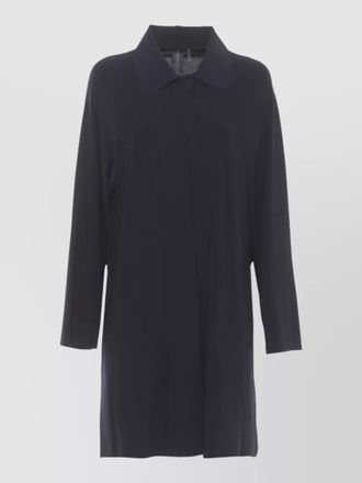 Norma Kamali long sleeve raincoat side pockets collar