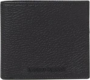 Emporio Armani Klassieke Leren Billfold Portemonnee - Heren - Portefeuilles - Zwart - ONE Size - Leer - Accessoires