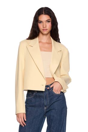 Susana Monaco Heavy Knit Boxy Jacket In Whipped Cream