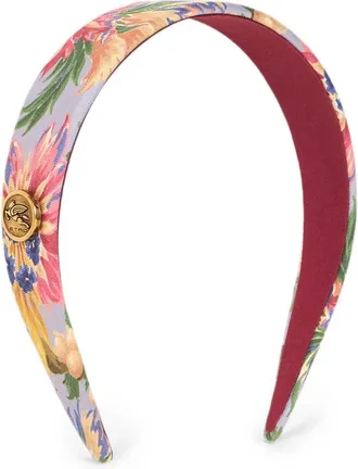 Etro Silk Hair Band With Floral Motif