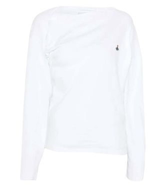 Vivienne Westwood White Logo Round Neck Top
