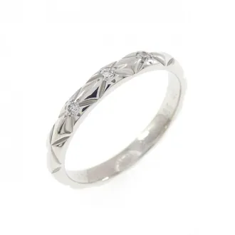 Chanel Platinum Platinum 950 Band Ring (Pre-Owned)