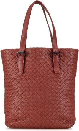 Bottega Veneta Pre-owned Tote Bags, female, Red, Size: ONE SIZE Pre-owned Intrecciato Leather Tote