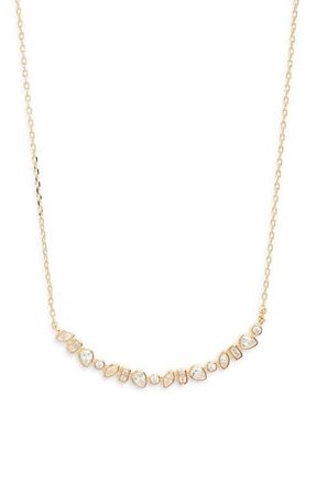 Nordstrom Mixed Cubic Zirconia Bar Necklace in Clear- Gold at Nordstrom