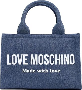 Love Moschino Satin Smart Daily Bag - Dames - Handtassen - Blauw - ONE Size - Katoen - Tassen