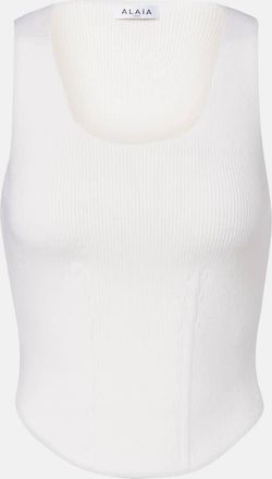 Alaia Ala&iuml;a Bustier in misto lana a coste