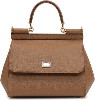 Dolce & Gabbana Sicily Handbag - Dames - Handtassen - Bruin - ONE Size - Leer - Tassen