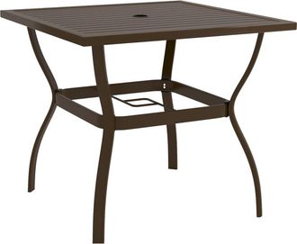 vidaXL Mesa De Jard&iacute;n De Acero Marr&oacute;n 81,5x81,5x72 Cm Vidaxl