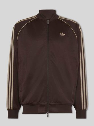 adidas Originals Relaxed Fit Sweatjacke mit Zweiwege-Rei&szlig;verschluss in Dunkelbraun, Gr&ouml;&szlig;e XXL