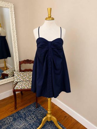 Pinch Design Womens Button Down Mini Dress In Navy