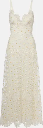 Elie Saab Embroidered guipure lace tulle maxi dress