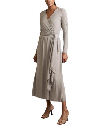 Reiss Madeline Wrap Tie Midi Jersey Dress