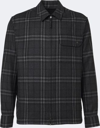 Burberry Chaqueta Burberry Check en mezcla de lana y cachemir