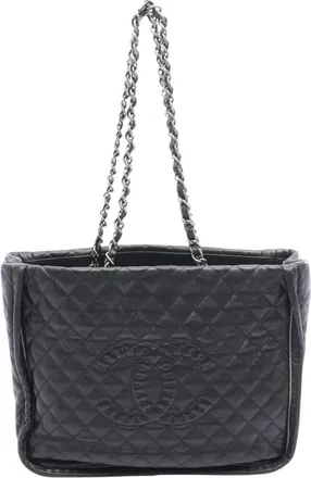 Chanel Borsa tote In The Mix Shopping CC in pelle di agnello trapuntata 2011 - Nero
