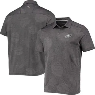 Tommy Bahama Mens Tommy Bahama Gray Philadelphia Eagles Palm Coast Delray Frond Allover IslandZone Polo in Charcoal at Nordstrom, Size Small