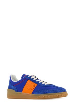 Valentino Garavani Mens Electric Blue Suede And Fabric Upvillage Sneakers Acidbluenewzafpumpkinpumcoralram