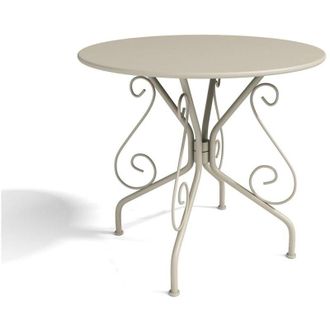 Vente-Unique Tavolo da giardino in Metallo Stile ferro battuto Beige - GUERMANTES