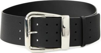 Maison Margiela Cintura in pelle con logo - Nero